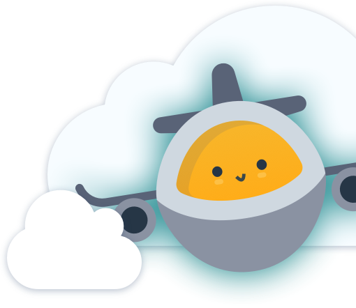 Qualifly aircraft among clouds